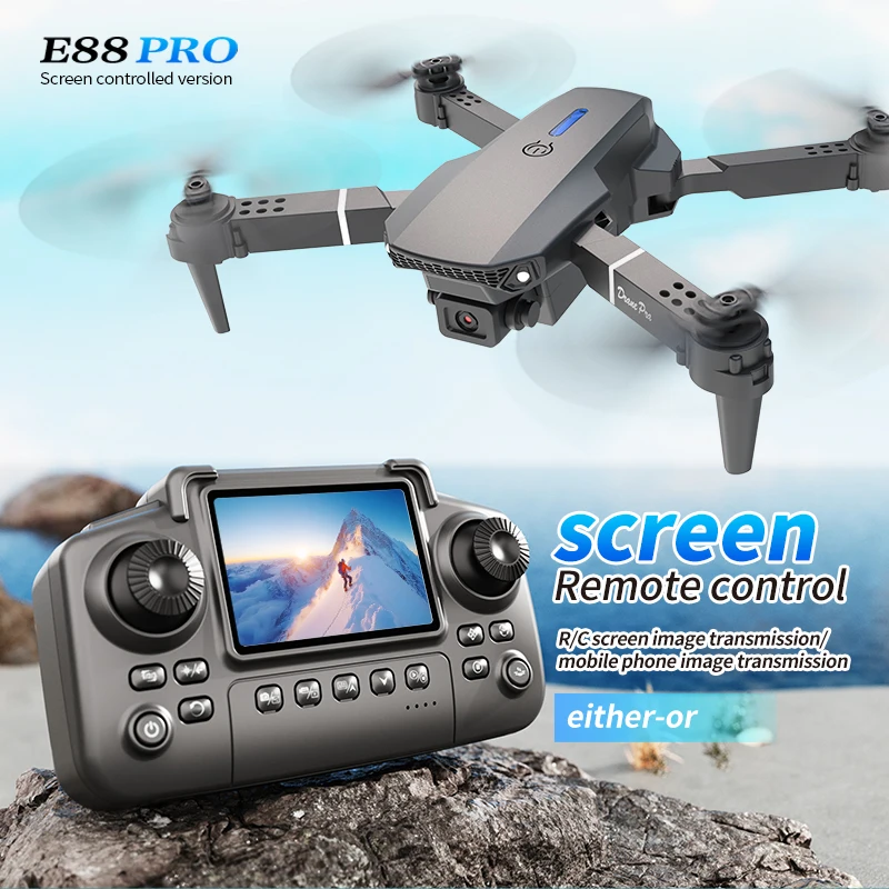 Drone Camera Mount - Profesjonalny dron E88 PRO z ekranem,