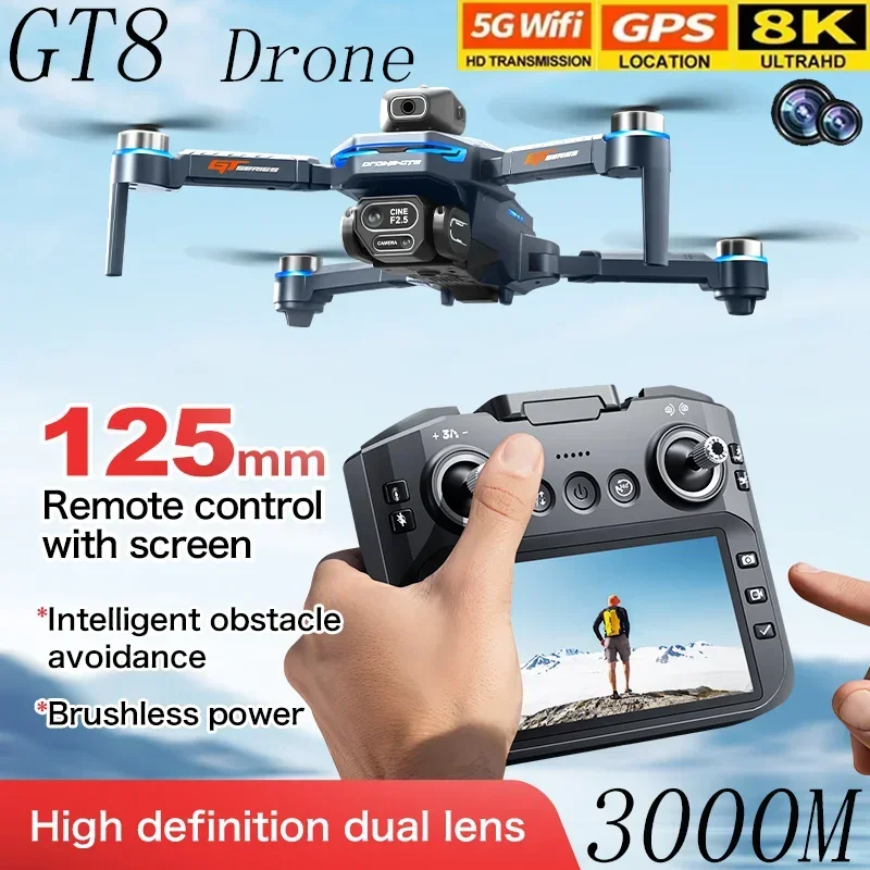 Dron GT8 z funkcją omijania pr – Drone Camera Professional recenzja i cena